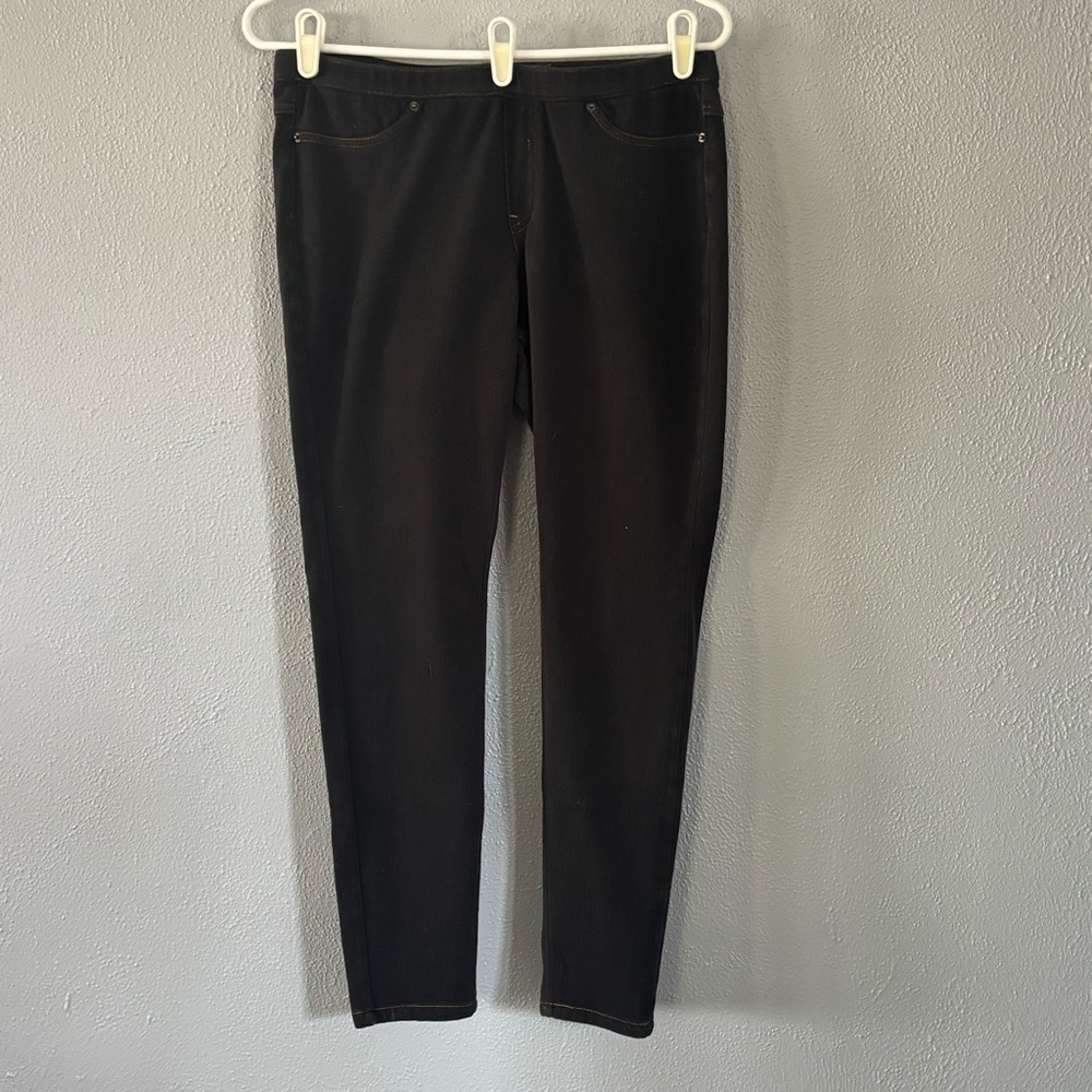 Hue Black Denim Jeggings Womens Size L